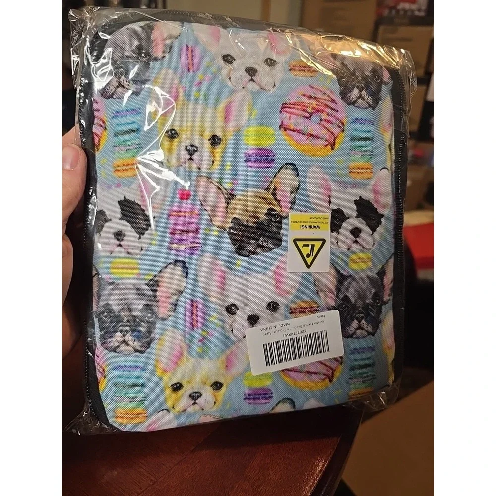 French‎ Bulldog Sweater Insulated Lunch Box Cooler Shoulder Strap for Kids